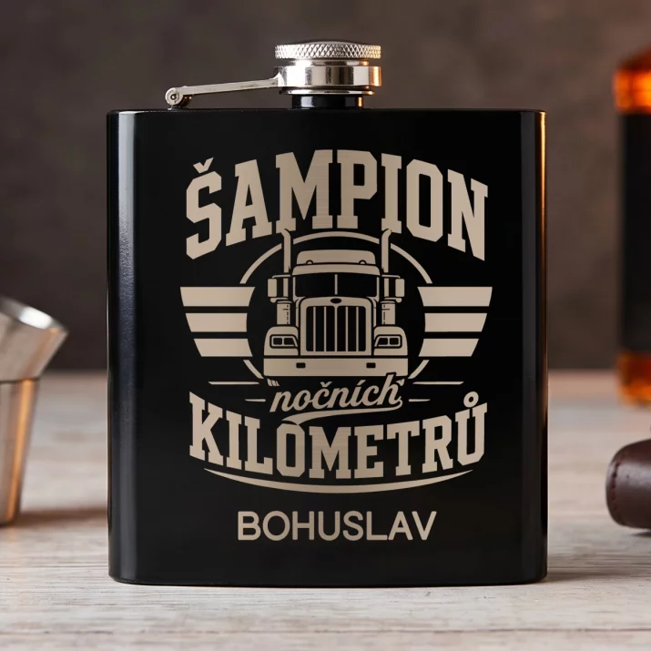 Placatka S Gravírováním Pro Řidiče Kamionu Dárek Pro Muže: Šampion Nočních Kilometrů
