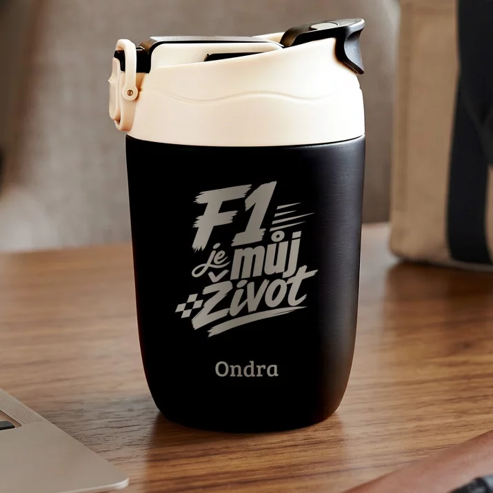 Personalizovaný Termohrnek Pro Fanouška F1 Dárek Pro Muže: F1 Je Můj Život Personalizovaný Termohrnek Pro Fanouška F1 Dárek Pro Muže: F1 Je Můj Život