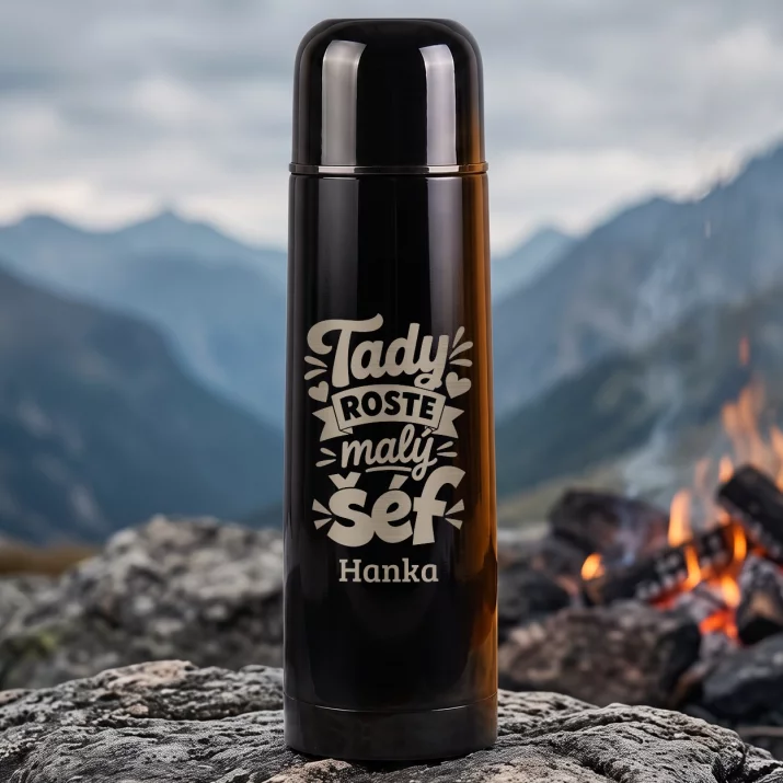 Termoska S Gravírováním Pro Těhotnou Budoucí Maminku Dárek Ke Dni Matek Pro Ženu: Tady Roste Malý Šéf