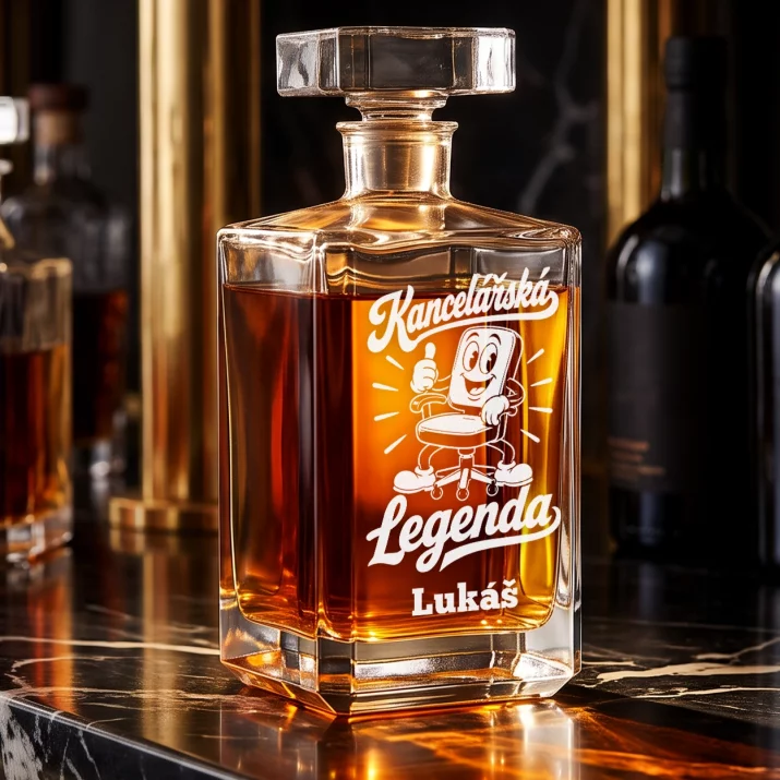 Personalizovaná Karafa Na Whisky Pro Kolegu Dárek Pro Muže: Kancelářská Legenda Personalizovaná Karafa Na Whisky Pro Kolegu Dárek Pro Muže: Kancelářská Legenda