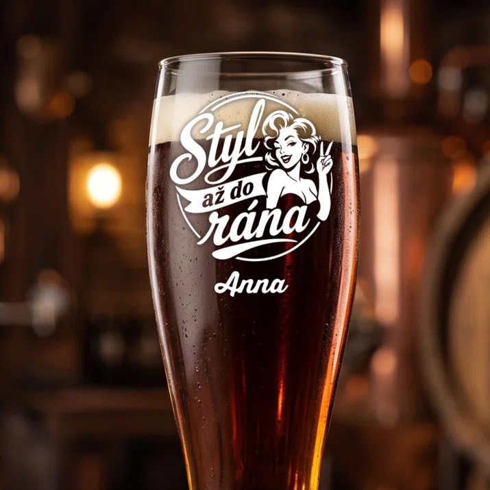 Sklenice Na Pivo S Gravírováním Na Stylovou Rozlučku Se Svobodou Dárek Pro Ženu: Styl Až Do Rána