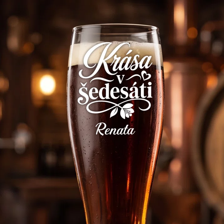 Sklenice Na Pivo S Gravírováním K 60 Dárek K 60 Narozeninám Pro Ženu: Krása V Šedesáti Sklenice Na Pivo S Gravírováním K 60 Dárek K 60 Narozeninám Pro Ženu: Krása V Šedesáti