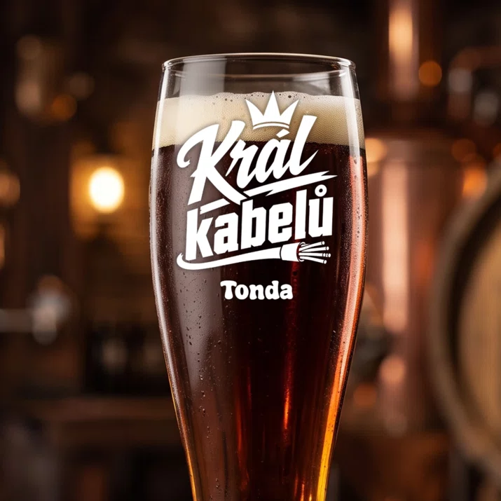 Sklenice Na Pivo S Gravírováním Pro Elektrikáře Dárek Pro Muže: Král Kabelů