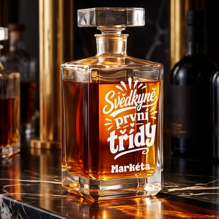 Personalizovaná Karafa Na Whisky Pro Svědkyni Jako Poděkování Dárek Pro Ženu: Svědkyně První Třídy Personalizovaná Karafa Na Whisky Pro Svědkyni Jako Poděkování Dárek Pro Ženu: Svědkyně První Třídy