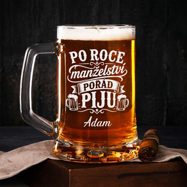 Půllitr Na Pivo K 1 Výročí Svatby Dárek Pro Muže: Retro Pivní Humor Půllitr Na Pivo K 1 Výročí Svatby Dárek Pro Muže: Retro Pivní Humor