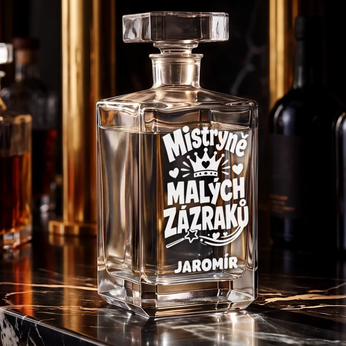 Karafa Na Vodku S Gravírováním Pro Učitele Ve Školce Ke Dni Učitelů Dárek Pro Učitele Muže: Mistryně Malých Zázraků
