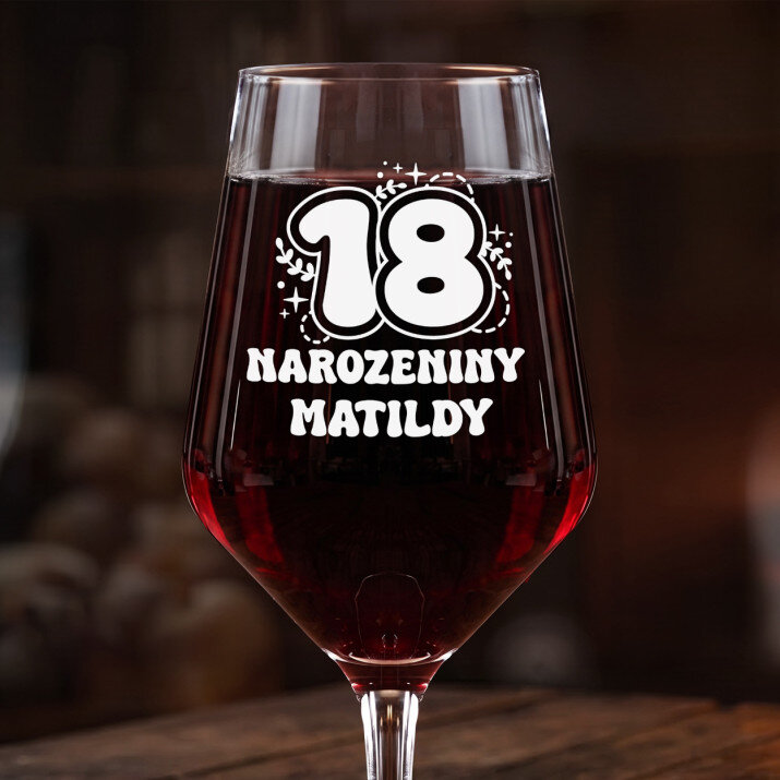 18. narozeniny - Velká sklenice na víno