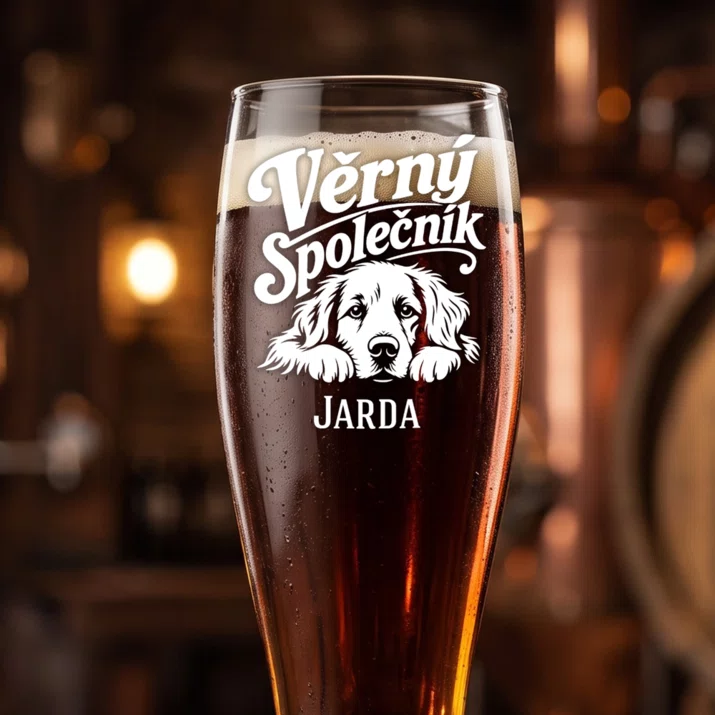 Sklenice Na Pivo S Gravírováním Pro Pejskaře Dárek Pro Muže: Věrný Společník
