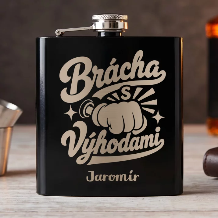 Placatka S Gravírováním Pro Bratra Dárek Pro Muže: Brácha S Výhodami Placatka S Gravírováním Pro Bratra Dárek Pro Muže: Brácha S Výhodami