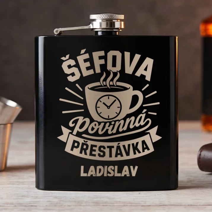 Placatka S Gravírováním Pro Šéfa Dárek Pro Muže: Šéfova Povinná Přestávka Placatka S Gravírováním Pro Šéfa Dárek Pro Muže: Šéfova Povinná Přestávka