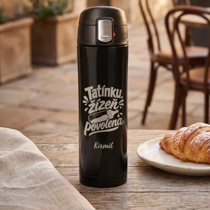 Termohrnek 440ml Na Zapíjení Miminka Dárek Pro Muže: Tatínku, Žízeň Povolena