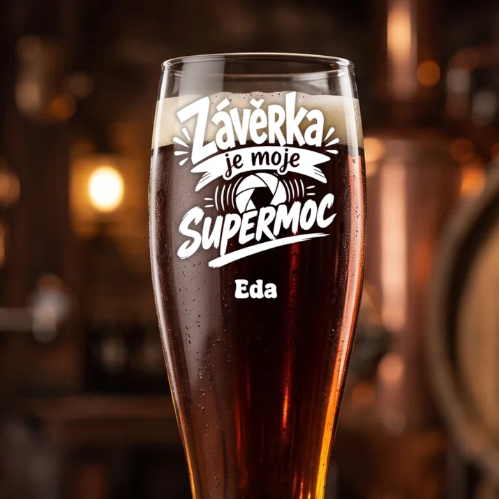 Sklenice Na Pivo S Gravírováním Pro Fotografa Dárek Pro Muže: Závěrka Je Moje Supermoc