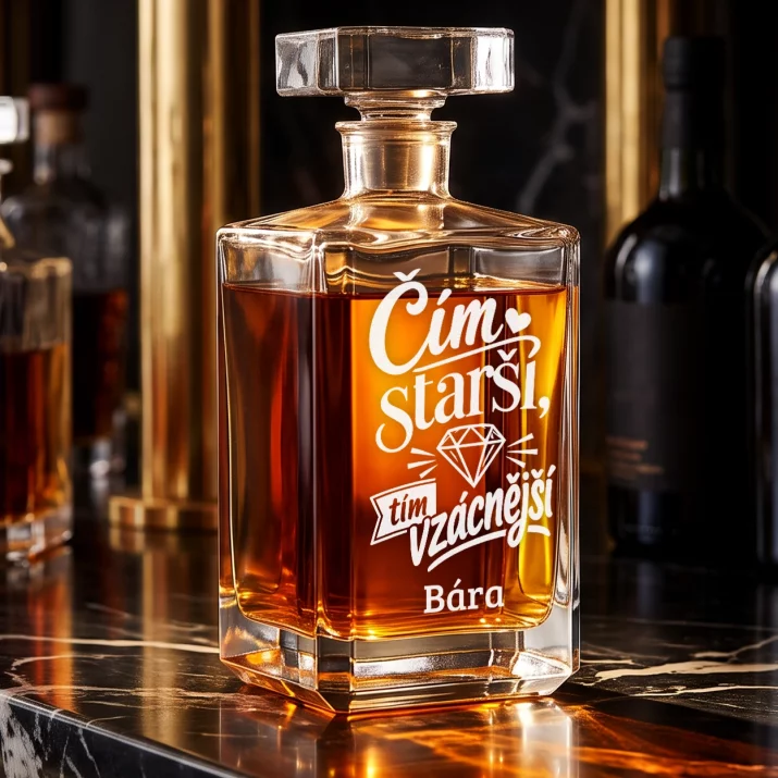 Personalizovaná Karafa Na Whisky K 40 Výročí Svatby Dárek Pro Ženu: Čím Starší, Tím Vzácnější