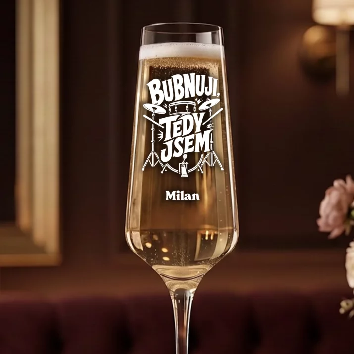 Sklenice Na Šampaňské Pro Bubeníka Dárek Pro Muže: Bubnuji, Tedy Jsem