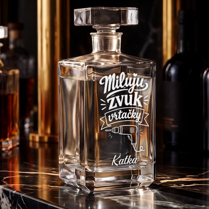 Karafa Na Vodku S Gravírováním Pro Zubařku Dárek Pro Ženu: Miluju Zvuk Vrtačky