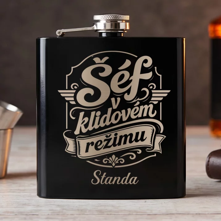 Placatka S Gravírováním Pro Šéfa Dárek Pro Muže: Šéf V Klidovém Režimu Placatka S Gravírováním Pro Šéfa Dárek Pro Muže: Šéf V Klidovém Režimu