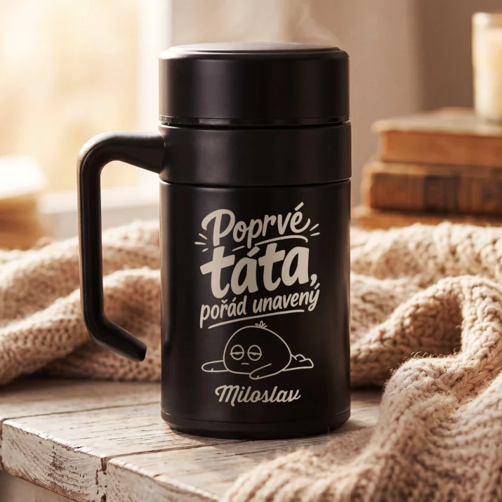 Termohrnek S Uchem 400 Ml Pro Tátu K Prvnímu Dni Otců Dárek Pro Tatínka Muže: Poprvé Táta, Pořád Termohrnek S Uchem 400 Ml Pro Tátu K Prvnímu Dni Otců Dárek Pro Tatínka Muže: Poprvé Táta, Pořád