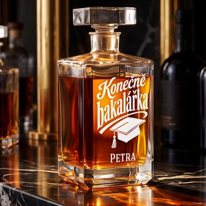 Personalizovaná Karafa Na Whisky K Obhajobě Bakalářské Práce Dárek Pro Ženu: Konečně Bakalářka Personalizovaná Karafa Na Whisky K Obhajobě Bakalářské Práce Dárek Pro Ženu: Konečně Bakalářka