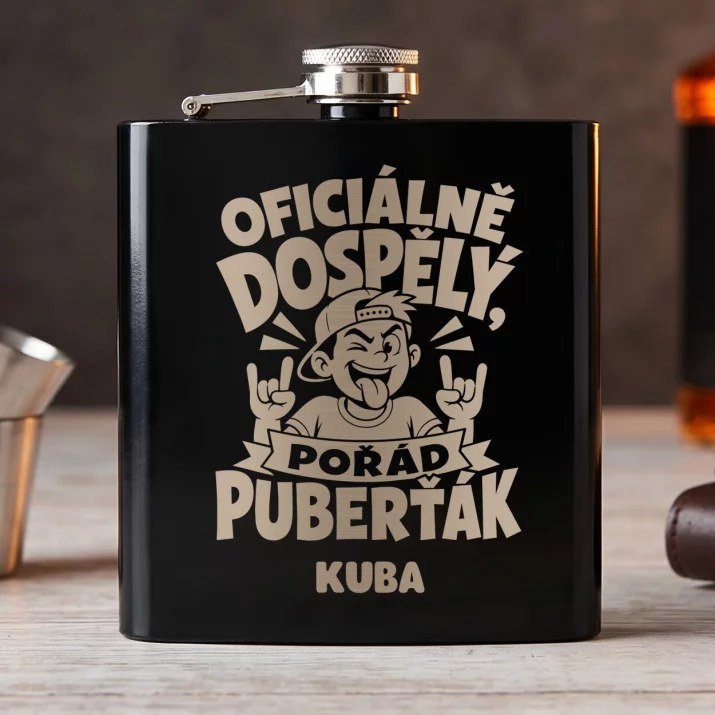 Placatka S Gravírováním K 18 Narozeninám Dárek Pro Muže: Oficiálně Dospělý, Pořád Placatka S Gravírováním K 18 Narozeninám Dárek Pro Muže: Oficiálně Dospělý, Pořád