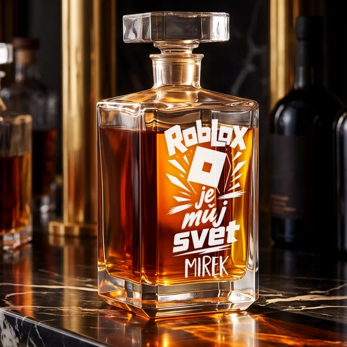 Personalizovaná Karafa Na Whisky Pro Fanouška Robloxu Dárek Pro Muže: Roblox Je Můj Svět