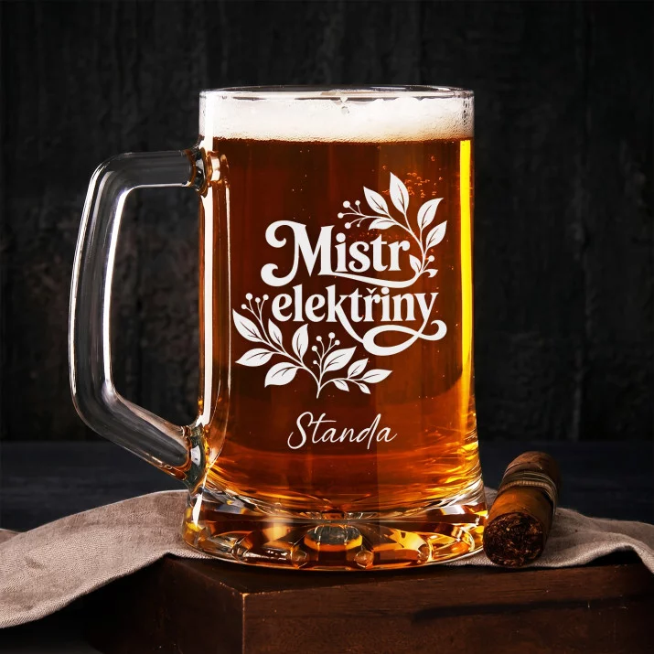 Půllitr Na Pivo Pro Elektrikáře Dárek Pro Muže: Botanický Proud Půllitr Na Pivo Pro Elektrikáře Dárek Pro Muže: Botanický Proud