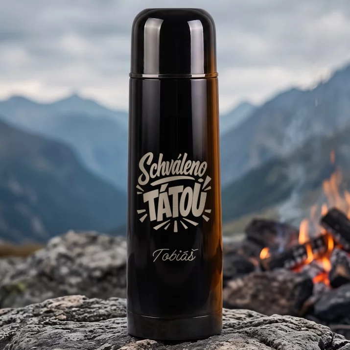 Termoska S Gravírováním Ke Dni Otců Dárek Pro Tatínka Muže: Schváleno Tátou