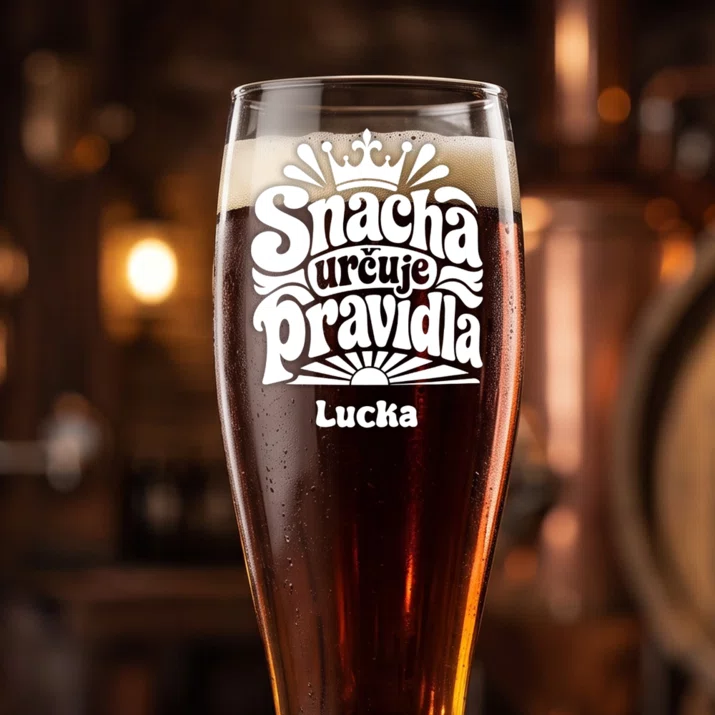 Sklenice Na Pivo S Gravírováním Pro Snachu Dárek Pro Ženu: Snacha Určuje Pravidla
