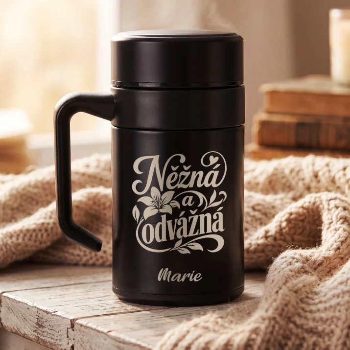 Termohrnek S Uchem 400 Ml Pro Ženu Dárek Pro Ženu: Něžná A Odvážná
