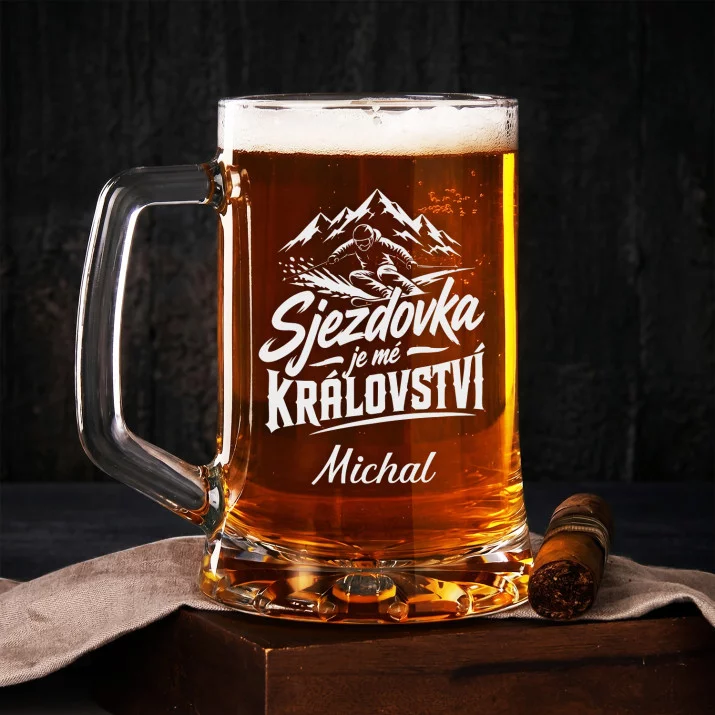 Půllitr Na Pivo Pro Lyžaře Dárek Pro Muže: Království Svahů Půllitr Na Pivo Pro Lyžaře Dárek Pro Muže: Království Svahů