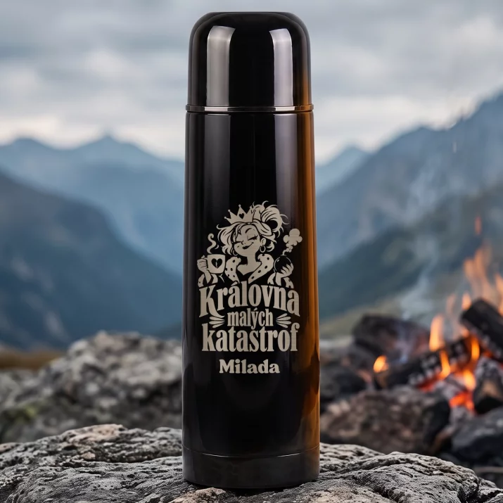 Termoska S Gravírováním Pro Paní Dárek Pro Ženu: Královna Malých Katastrof
