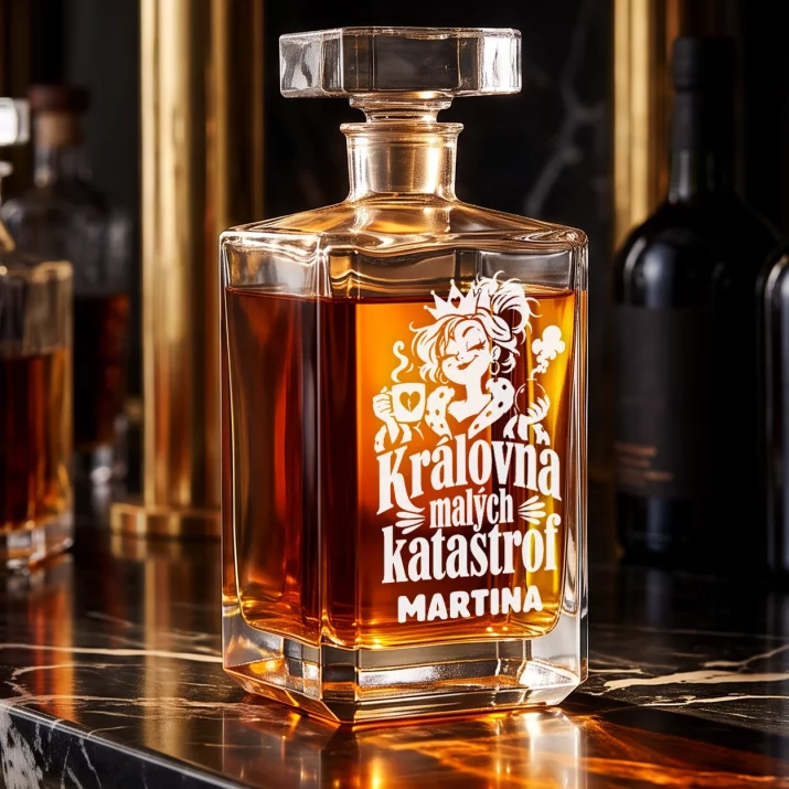 Personalizovaná Karafa Na Whisky Pro Paní Dárek Pro Ženu: Královna Malých Katastrof