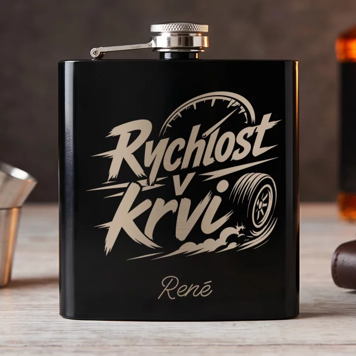 Placatka S Gravírováním Pro Fanouška Motorismu Dárek Pro Muže: Rychlost V Krvi Placatka S Gravírováním Pro Fanouška Motorismu Dárek Pro Muže: Rychlost V Krvi