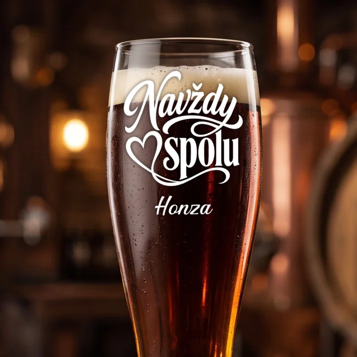 Sklenice Na Pivo S Gravírováním Pro Partnera Dárek K Valentýnu Pro Muže: Navždy Spolu