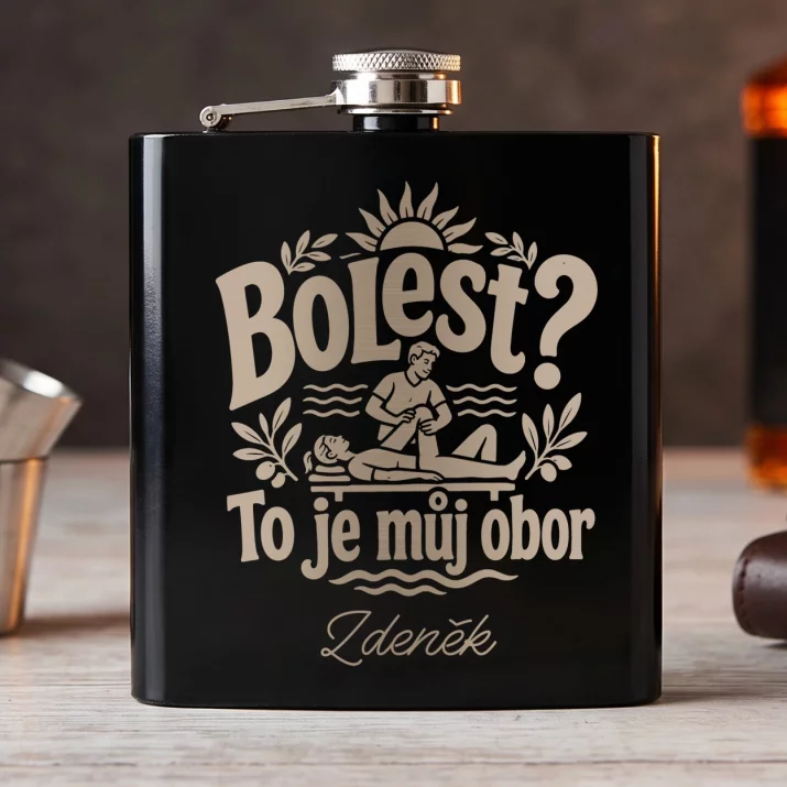 Placatka S Gravírováním Pro Fyzioterapeuta Dárek Pro Muže: Bolest? To Je Můj Obor Placatka S Gravírováním Pro Fyzioterapeuta Dárek Pro Muže: Bolest? To Je Můj Obor