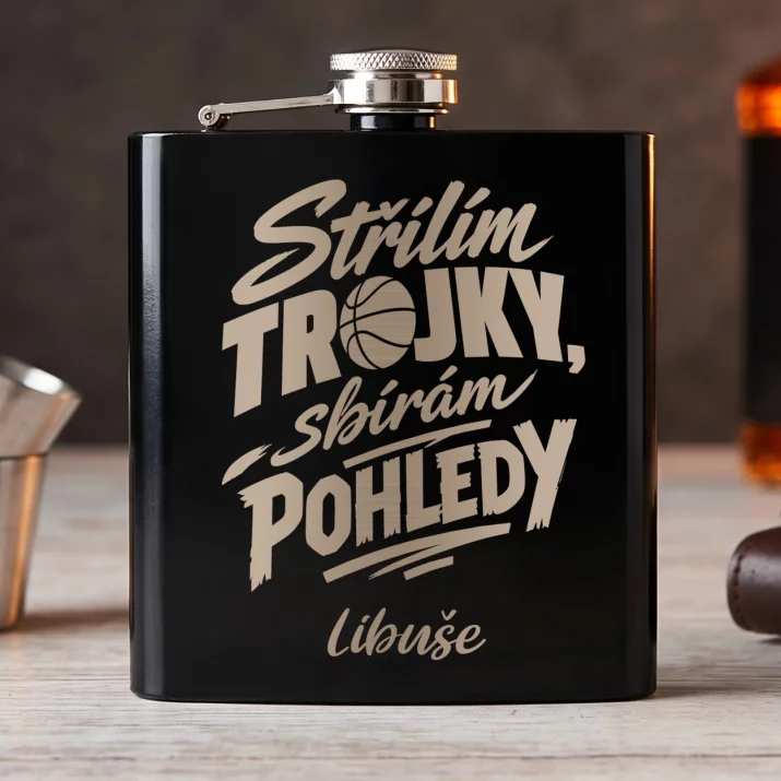 Placatka S Gravírováním Pro Basketbalistku Dárek Pro Ženu: Střílím Trojky, Sbírám Placatka S Gravírováním Pro Basketbalistku Dárek Pro Ženu: Střílím Trojky, Sbírám