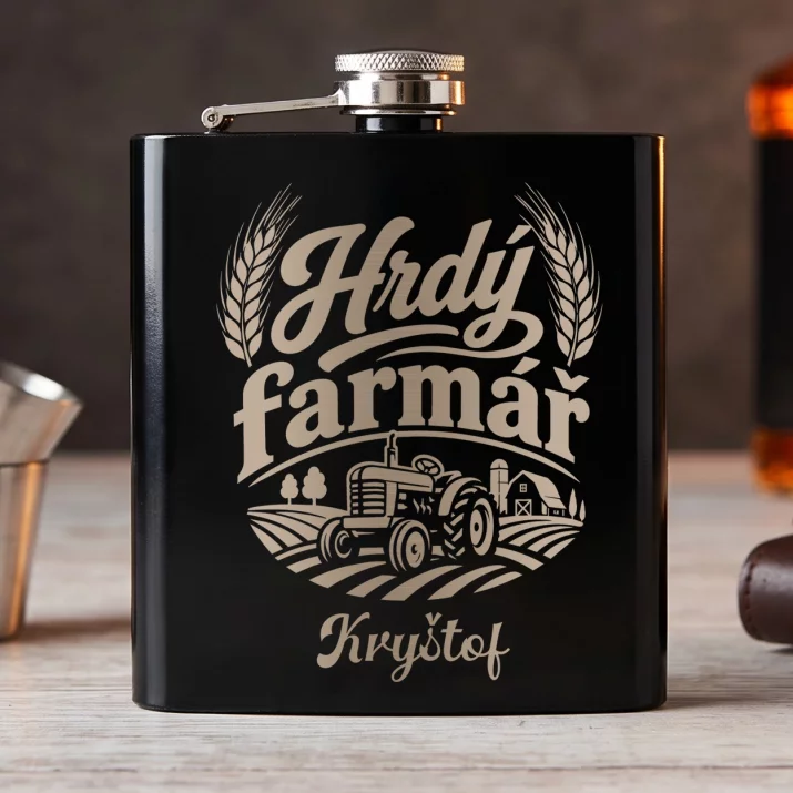 Placatka S Gravírováním Pro Farmáře Dárek Pro Muže: Hrdý Farmář Placatka S Gravírováním Pro Farmáře Dárek Pro Muže: Hrdý Farmář