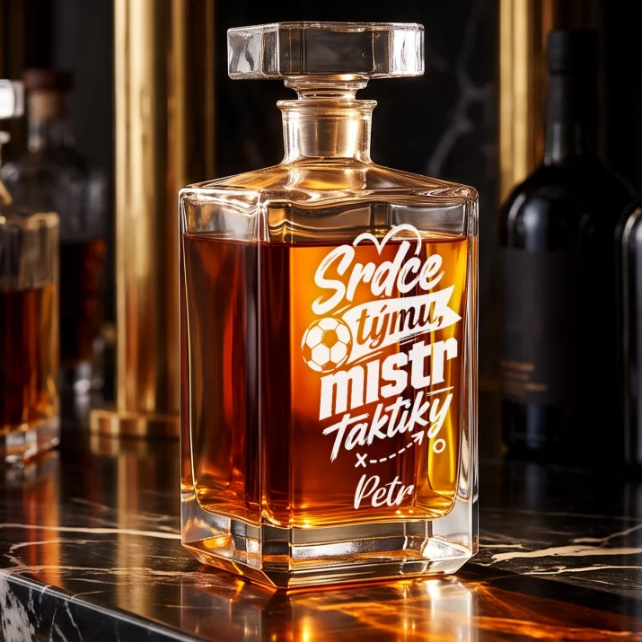 Personalizovaná Karafa Na Whisky Pro Trenéra Fotbalu Dárek Pro Muže: Srdce Týmu, Mistr Taktiky Personalizovaná Karafa Na Whisky Pro Trenéra Fotbalu Dárek Pro Muže: Srdce Týmu, Mistr Taktiky