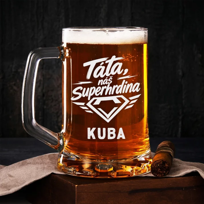 Půllitr Na Pivo Pro Otce Dárek Ke Dni Otců Pro Muže: Superhrdinský Táta Půllitr Na Pivo Pro Otce Dárek Ke Dni Otců Pro Muže: Superhrdinský Táta