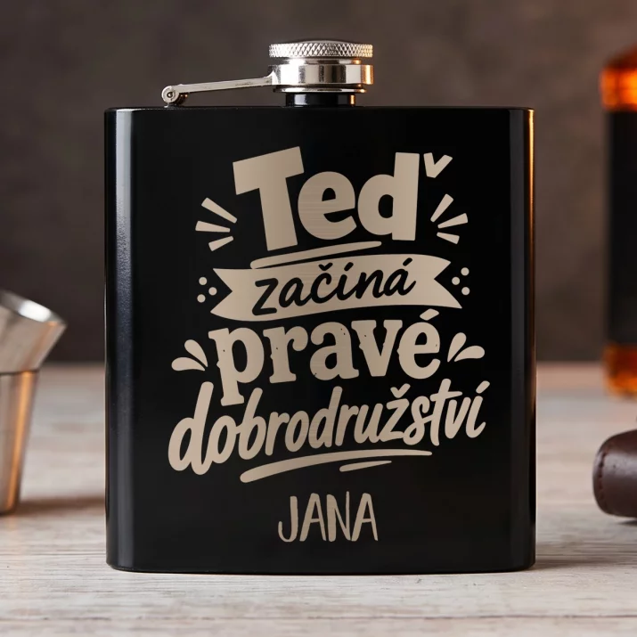 Placatka S Gravírováním K 18 Dárek Pro Ženu: Teď Začíná Pravé Placatka S Gravírováním K 18 Dárek Pro Ženu: Teď Začíná Pravé