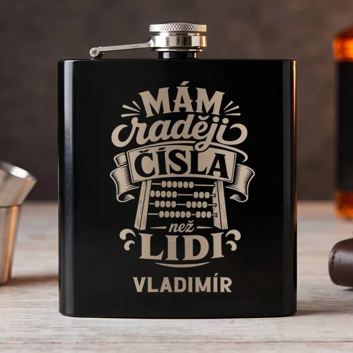 Placatka S Gravírováním Pro Matematika Dárek Pro Muže: Mám Raději Čísla Než Lidi