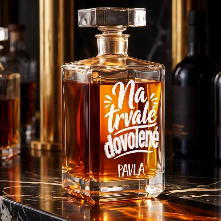 Personalizovaná Karafa Na Whisky Na Odchod Do Důchodu Dárek Pro Důchodce Ženu: Na Trvalé Dovolené Personalizovaná Karafa Na Whisky Na Odchod Do Důchodu Dárek Pro Důchodce Ženu: Na Trvalé Dovolené