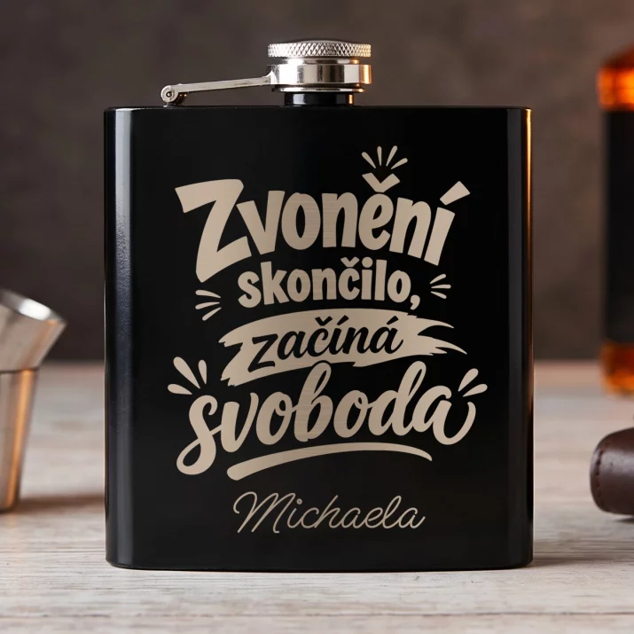 Placatka S Gravírováním K Ukončení Školního Roku Dárek Pro Ženu: Zvonění Skončilo, Začíná Placatka S Gravírováním K Ukončení Školního Roku Dárek Pro Ženu: Zvonění Skončilo, Začíná