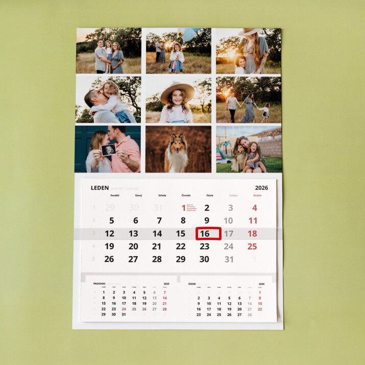 9 fotek - Kalendář jednodílný