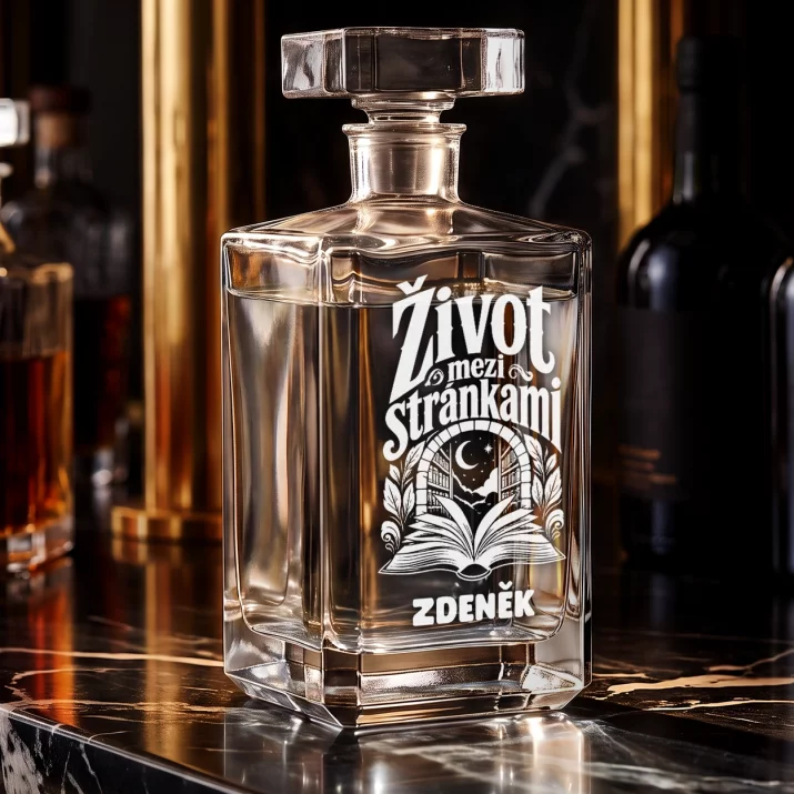 Karafa Na Vodku S Gravírováním Pro Knihomola Dárek Pro Muže: Život Mezi Stránkami