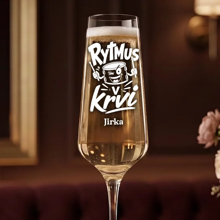 Sklenice Na Šampaňské Pro Bubeníka Dárek Pro Muže: Rytmus V Krvi Sklenice Na Šampaňské Pro Bubeníka Dárek Pro Muže: Rytmus V Krvi
