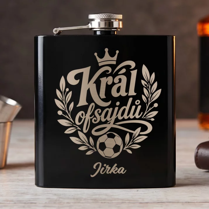 Placatka S Gravírováním Pro Trenéra Fotbalu Dárek Pro Muže: Král Ofsajdů Placatka S Gravírováním Pro Trenéra Fotbalu Dárek Pro Muže: Král Ofsajdů