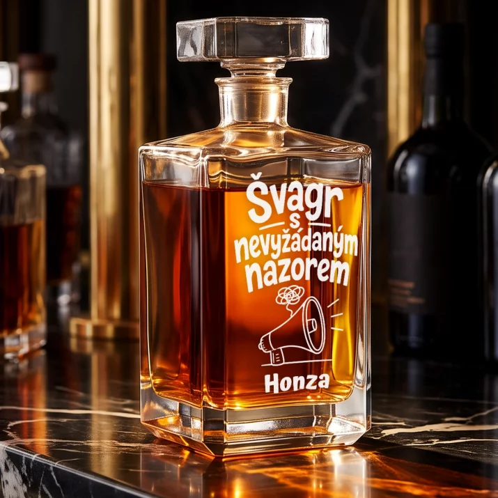 Personalizovaná Karafa Na Whisky Pro Švagra Dárek Pro Muže: Švagr S Nevyžádaným Personalizovaná Karafa Na Whisky Pro Švagra Dárek Pro Muže: Švagr S Nevyžádaným