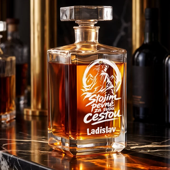 Personalizovaná Karafa Na Whisky K 40 Výročí Svatby Dárek Pro Muže: Stojím Pevně Za Svou Personalizovaná Karafa Na Whisky K 40 Výročí Svatby Dárek Pro Muže: Stojím Pevně Za Svou