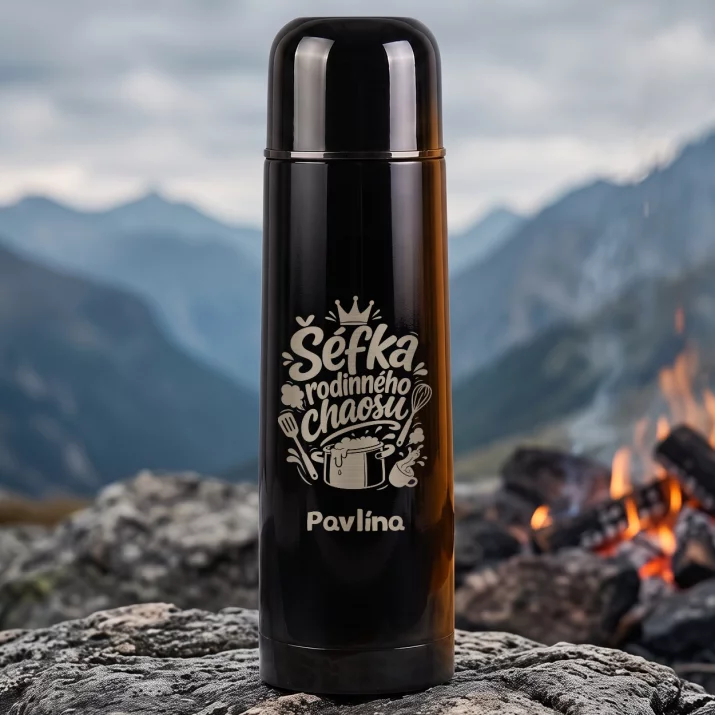 Termoska S Gravírováním K 40 Výročí Svatby Rodičů Dárek Pro Ženu: Šéfka Rodinného Chaosu