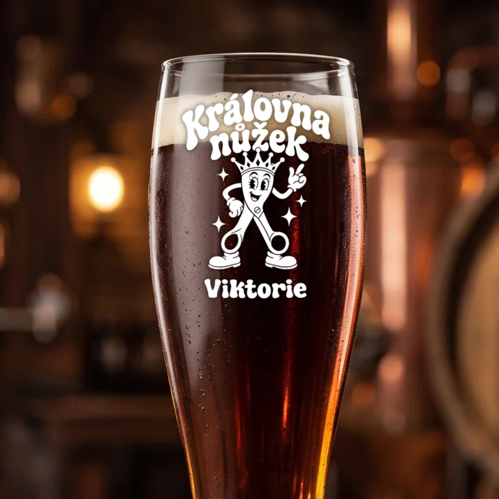 Sklenice Na Pivo S Gravírováním Pro Kadeřnici Dárek Pro Ženu: Královna Nůžek Sklenice Na Pivo S Gravírováním Pro Kadeřnici Dárek Pro Ženu: Královna Nůžek